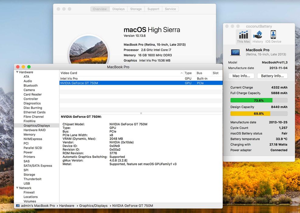 Macbook pro 15 late 2013 i7 2.6/16/512