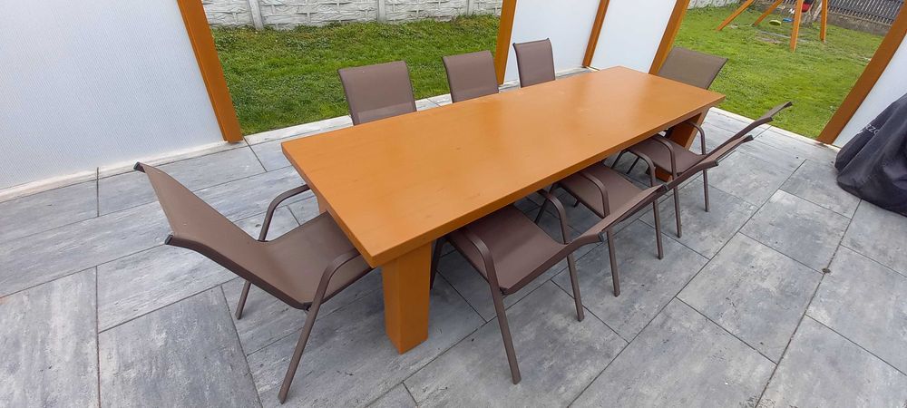meble ogrodowe stół 300x90x6 krzesła