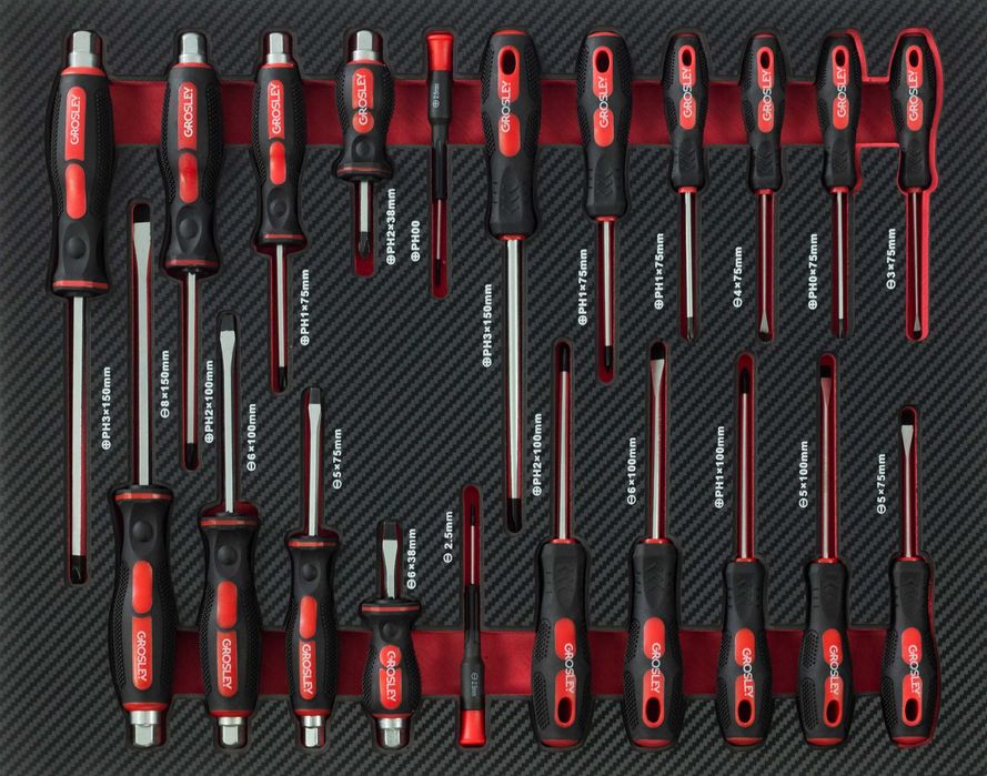 Wózek narzędziowy 7 szuflad z zestawem 257 narzędzi GROSLEY