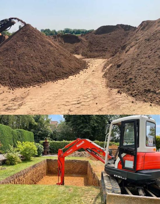 CZARNOZIEM CZYSTA ZIEMIA OGRODOWA siana Koparka humus dostawa Trawnik