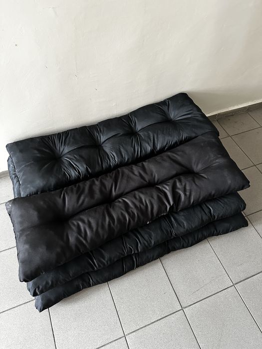 2 Komplety poduszek ogrodowych na palety 120x80 + 120x40  czarny