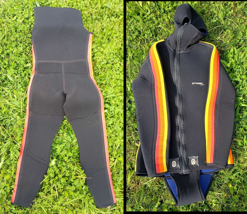 Fato 2pçs. CAMARO Áustria neoprene 8mm p/ mergulho / surf / caça subm.