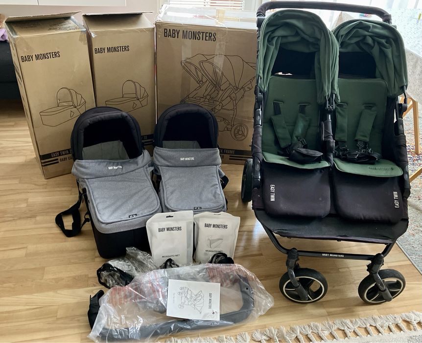 Wozek dla bliźniąt/dzieci rok po roku firmy Baby Monsters EasyTwin 3s