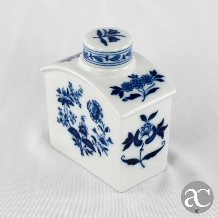 Frasco de chá “Magalhães” em porcelana Vista Alegre, decoração Margão