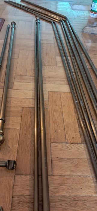 Karnisz 3 komplety mosiądz zaczepy do zasłon