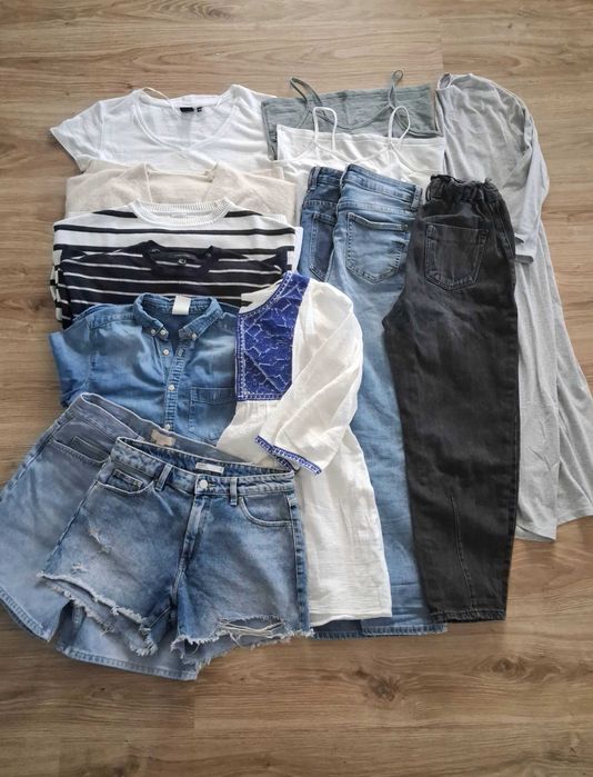 Paka XS 34 S 36 Mix damski zestaw ubrań Zara H&M parisian minimalizm szafa kapsułowa wiosna lato okazja tylko dziś y2k