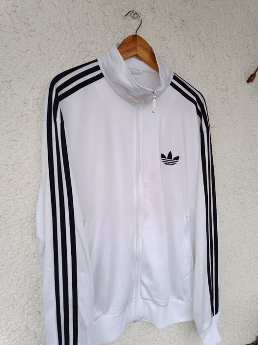 Кофта спортивна Adidas L Адідас біла під vintage  олімпійка мастерка