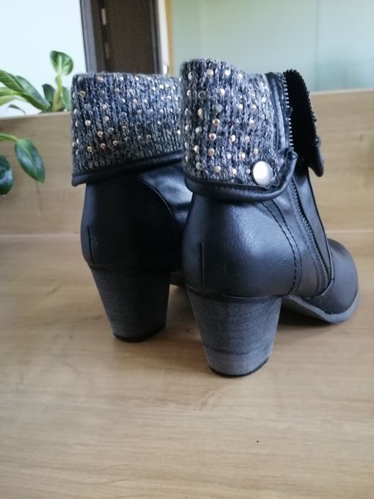 Buty kozaki czarne damskie 38 ocieplane
