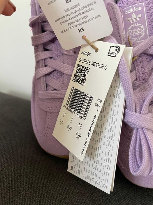 Sneakersy Gazelle  Adidas 33 liliowe