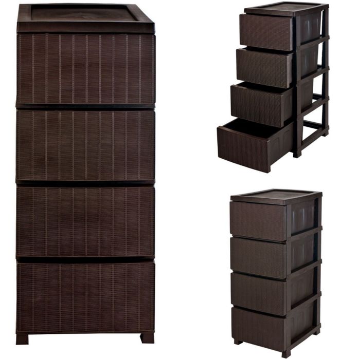 Пластиковый органайзер комод на 4 яруса для школьных принадлежностей