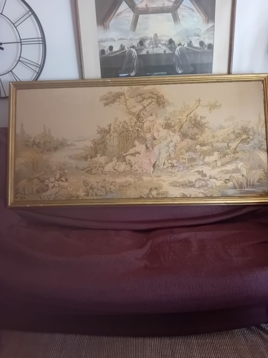 Quadro em tapeçaria antigo