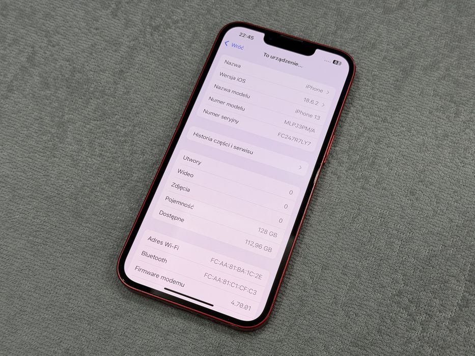 100% baterii - Iphone 13 - czerwony 128gb