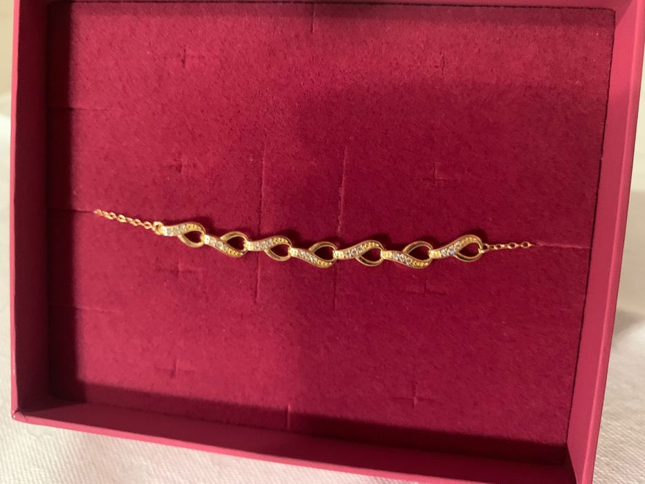 Bransoletka damska VERONA srebro pozłacane 19cm