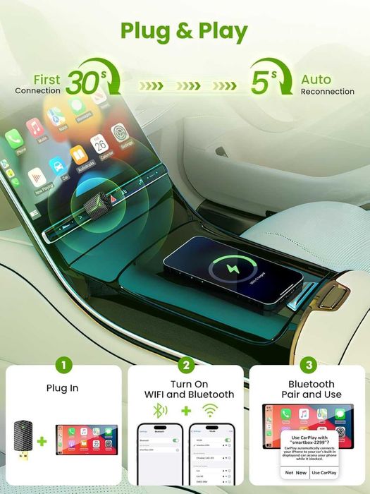 Бездротовий адаптер CarPlay (карбоновий дизайн)
