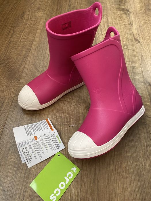 Crocs J1 (32-33) Оригінал! гумові резинові чоботи сапоги для дівчинки Крокси