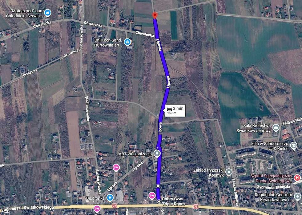 Sprzedam działkę 19,55a w Sandomierzu ul. Lipowa - 2 min/950m od obwodnicy!