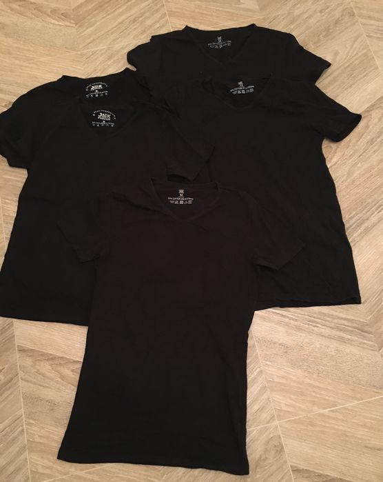 5 szt bawełniane t shirty męskie czarne