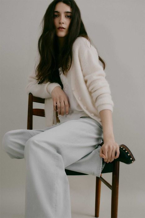 Spodnie dżinsowe 36 nowa kolekc szare Wide High Jeans PROMOCJA DIVIDED