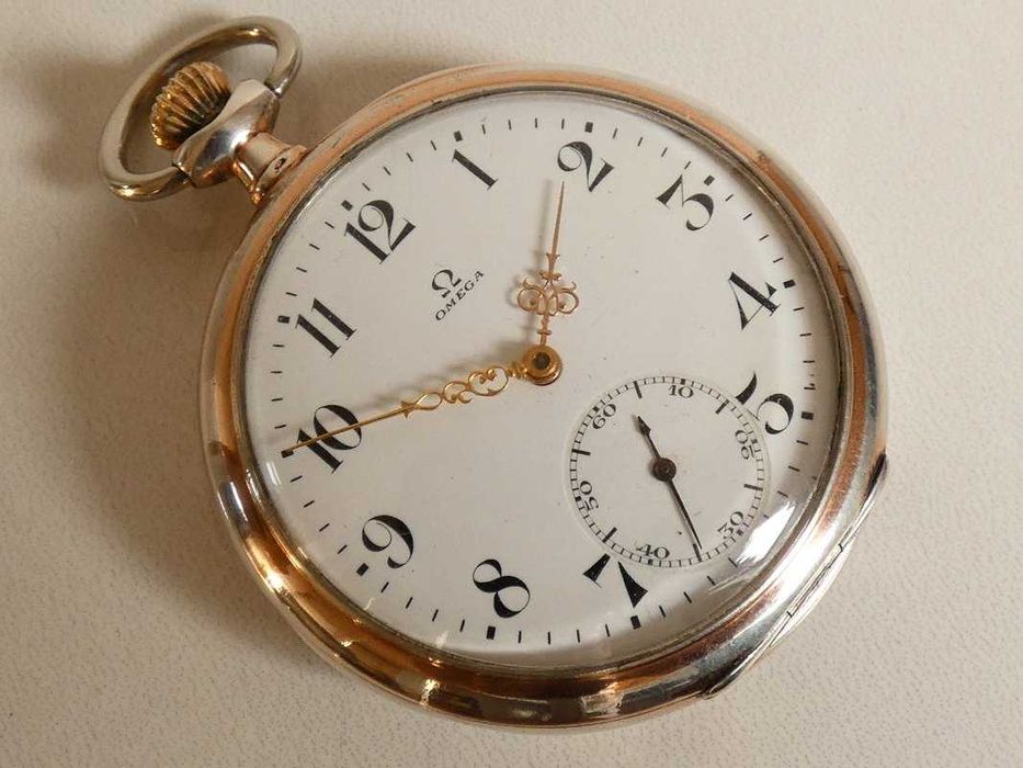 Zegarek kieszonkowy Omega w srebrnej kopercie