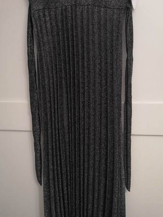 Vestido festa preto/cinza com brilho