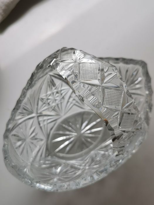 Kryształowy koszyk PRL kryształ vintage