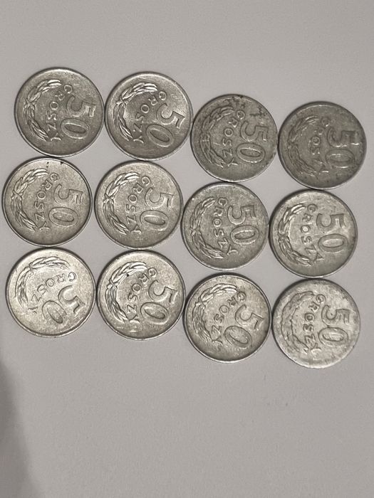 50 groszy 1957 oraz inne roczniki epoka PRL