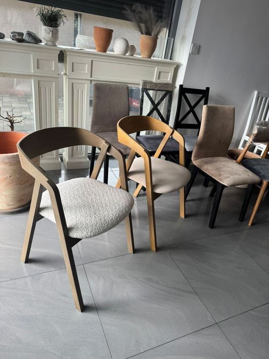 ZESTAW Stół FI 100 + 4x krzesło drewniane od ręki