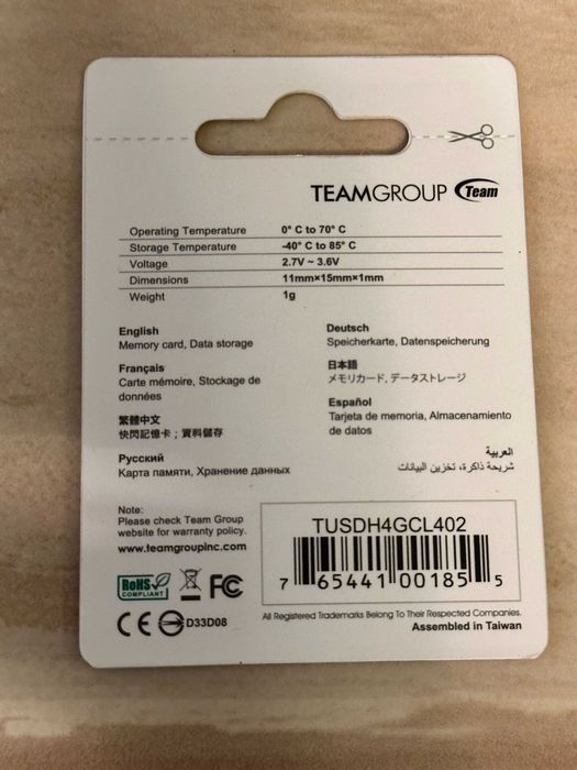 Team Group 4GB microSD Class 4 | Нові | 50 шт