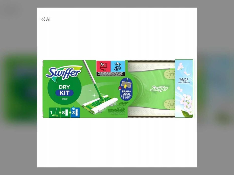 Nowy Mop Swiffer Zestaw Startowy 11 Wkładów 8 Suchych 3 Mokre