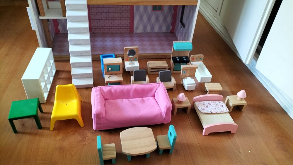 Casa de bonecas grande Imaginarium + móveis