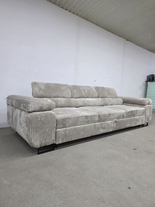 Sofa rozkładana prosto od producenta regulowane zagłówki sztruks