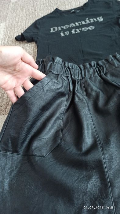 Спідниця, шкіра, для дівчинки