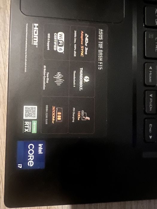 Portátil Asus TUF Dash F15 2021