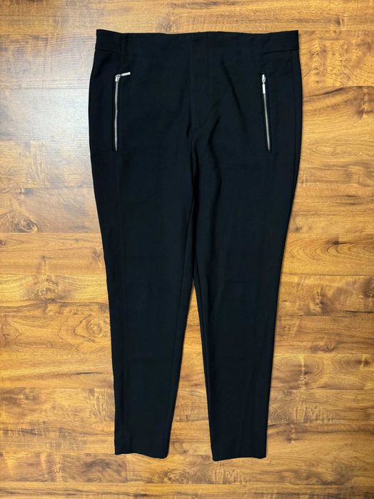 Bawełniane spodnie chino czarne chinosy z ozdobnymi Zara M 38