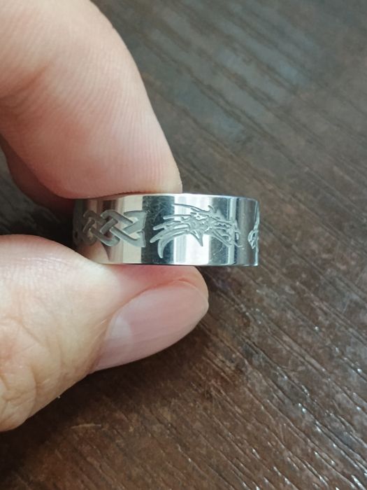 Перстень Кельтський Дракон і Вовк з орнаментом "Кельтський вузол"