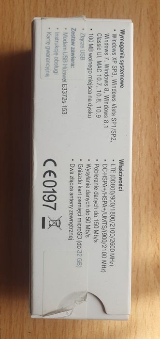 Modem USB, LTE  Huawei E3372, BEZ simlocka, zestaw, stan bdb