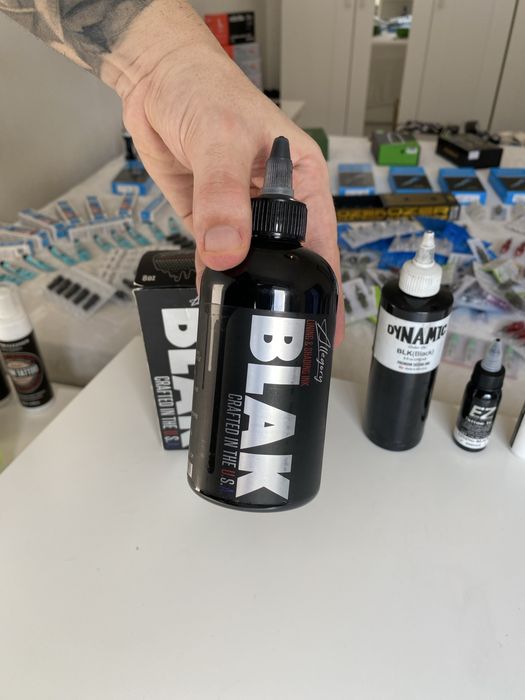 Tinta Preta Dynamic e Allegory Ink NOVAS 240 ml + tinta branca pequena e preta TATTOO Ink