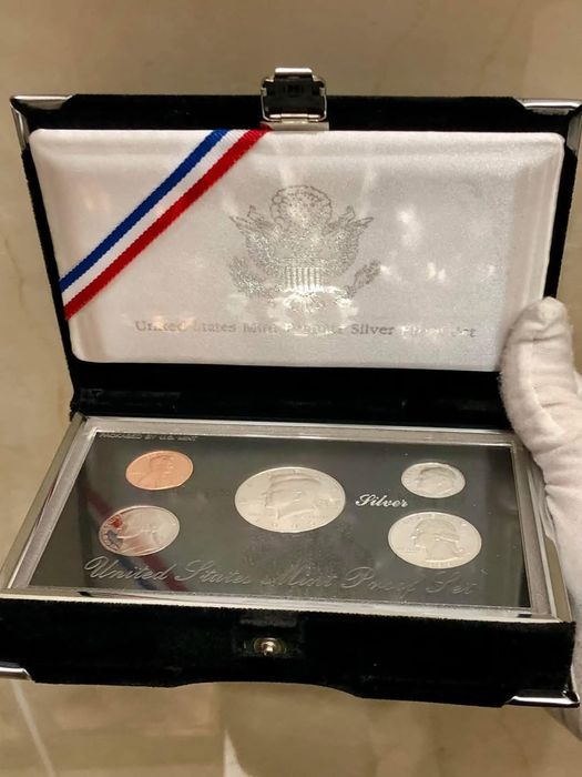 Шикарний ПРУФ Сет монет США 1995р. Складень, бархат! Сертифікат.СРІБЛО