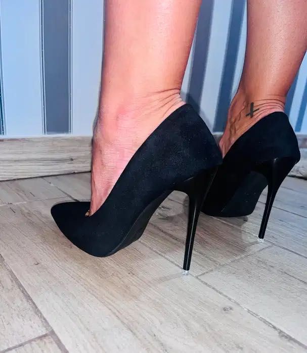 203/ OD RĘKI 38 Klasyczne zamszowe szpilki czółenka Trans Crossdress