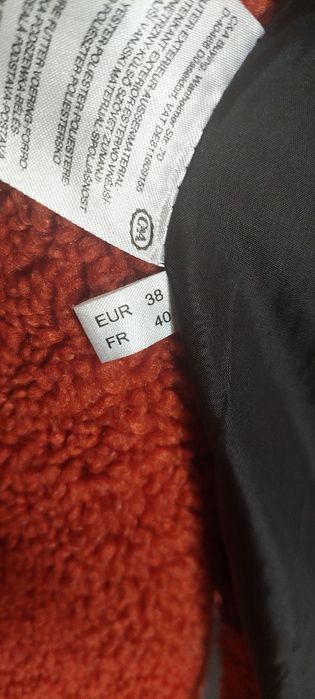 Ceglasty płaszcz damski  38