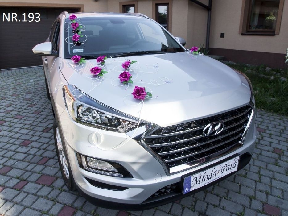 Dekoracja na samochód stroik,ozdoba MEGA WZÓR. Ślub/wesele 193