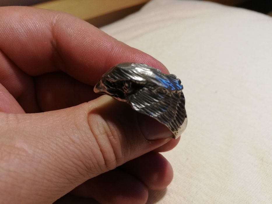 Sygnet srebrny srebro głowa ptaka