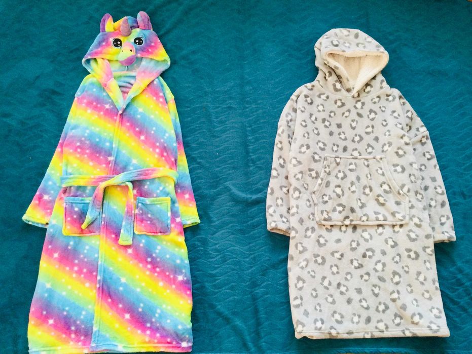 14-15 р. F&F флісовий, махровий халат Одноріг і Анімалістичний.