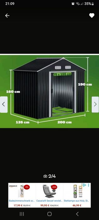Domek narzedziowy ogrodowy