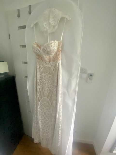 PIĘKNA SUKNIA ŚLUBNA BOHO - Gala Funkja stan idealny