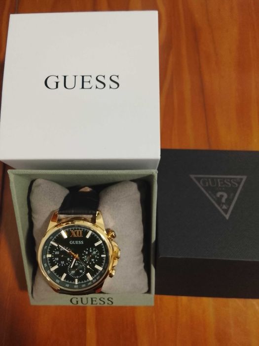 Relógio Guess Walker mostrador verde Bracelete de couro ( GW0901G5 ) novo