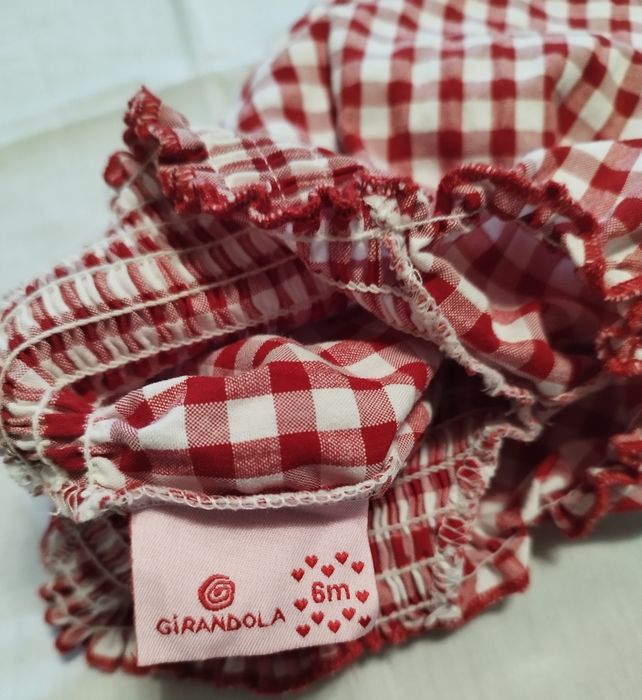 Vestido vermelho 6 meses menina usado apenas uma vez marca girandola
