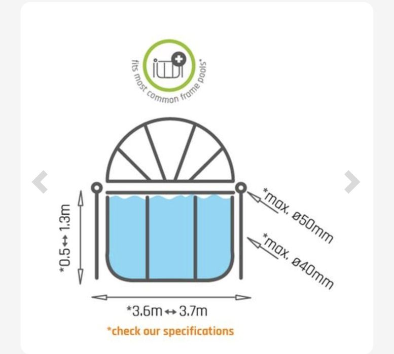 Cupula/ cobertura para piscina 3,60