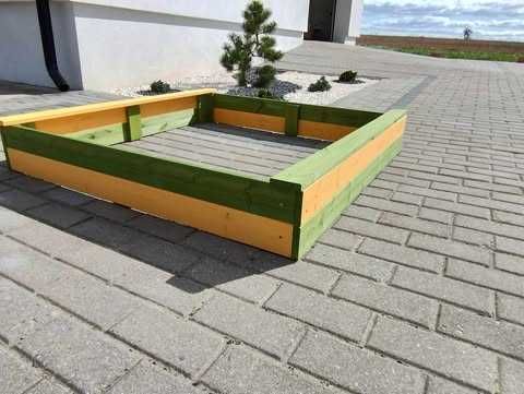 piaskownica drewniana malowana kwadratowa gotowa wyprzedaż !