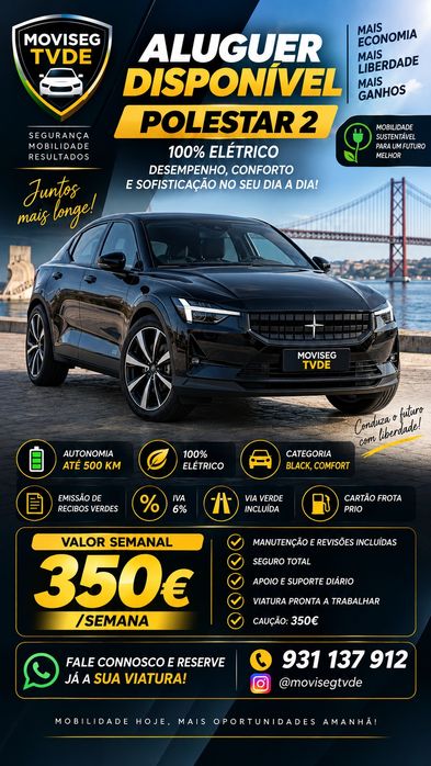 Trabalha com TVDE, Temos viaturas e Slots disponíveis para Aluguer.